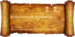Kosztelnik Klaudia névjegykártya
